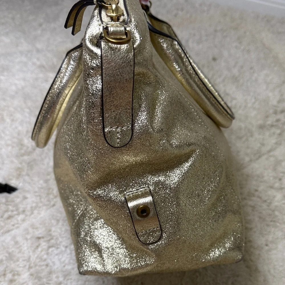 Like New Tory Burch Gold Kira Top Handle Satchel